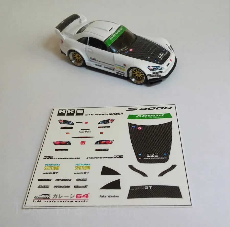Decal Set Hotwheels Honda S2000 Hks Super Gt 1