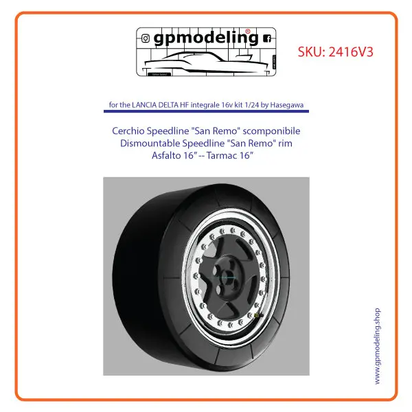 Sanremo Speedline Tires Decomposable 16 Inch Tarmac Lancia Delta 16V Kit 2416V3 1