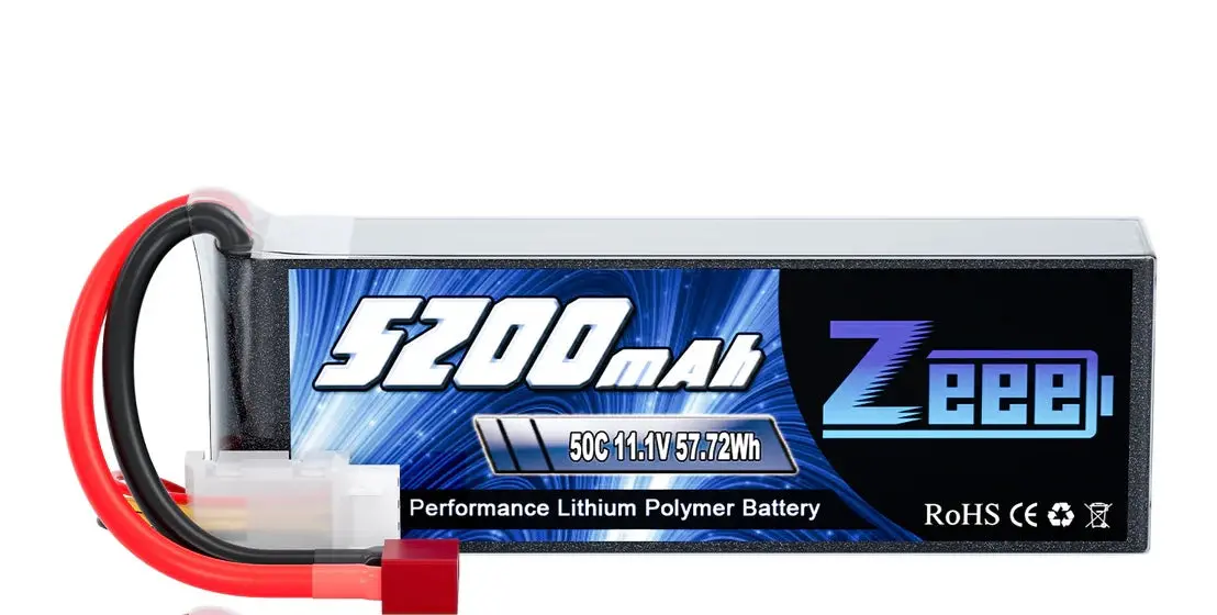 Zeee 3S Lipo Battery 5200Mah 11.1V 50C With Deans T Connector Soft Case For Rc Car Rc Models 1