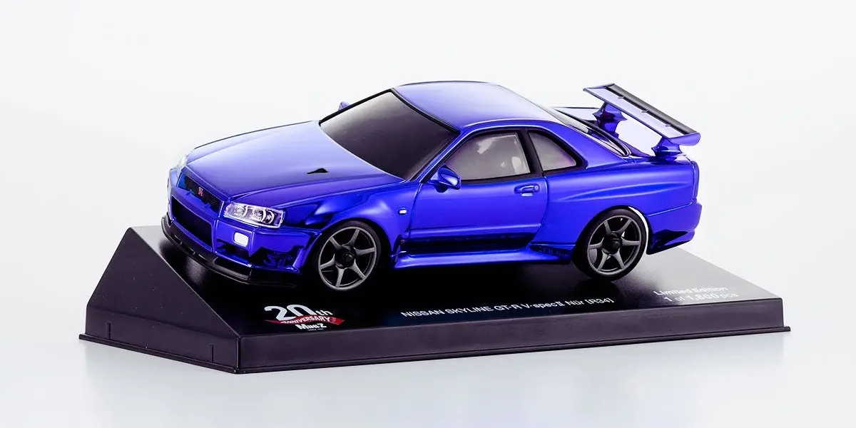 Pre-Owned Kyosho 20Th Anniversary Nissan Gtr R34 Chrome Blue Mzp427cbl 1