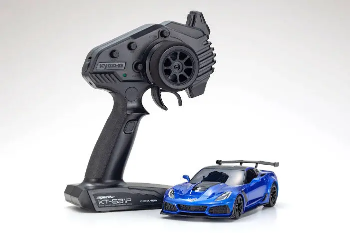 Kyosho Mr-03 Rwd Corvette Zr1 Elkhart Lake Blue W/Led 32334Bl 1