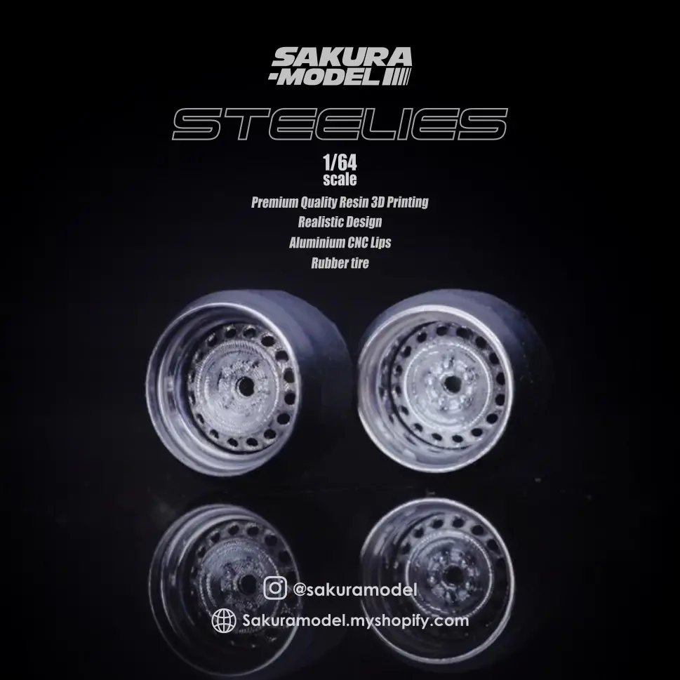 Sakura - Custom Wheel 64 Scale Model Banded Steelies 3