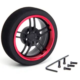 Hiro Seiko 5-Spoke Aluminum Steering Wheel  [Flat Black+Red] 69326 1