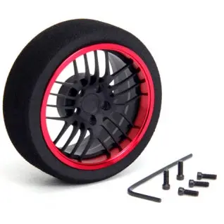Hiro Seiko 20-Spoke Alum Steering Minus-Offset Wheel [F-Black+Red] 69344 1
