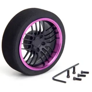 Hiro Seiko 20-Spoke Alum Steering Minus-Offset Wheel [F-Black+Purple] 69345 1