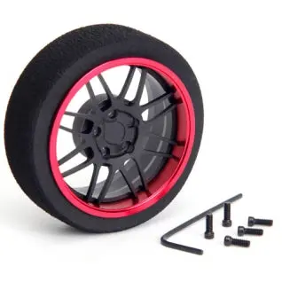 Hiro Seiko 8-Spoke Aluminium Steering Wheel  [Flat Black+Red] 69350 1