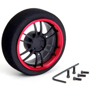 Hiro Seiko 6-Spoke Aluminium Steering Wheel  [Flat Black+Red] 69430 1