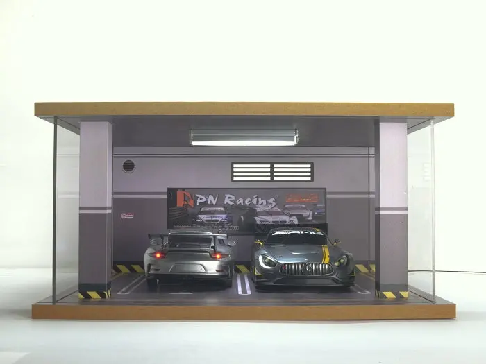 Pn Racing Pnr 1/28 Scale Realistic Car Garage 2 Parking Space 72802P (For Singapore Market Only) 1