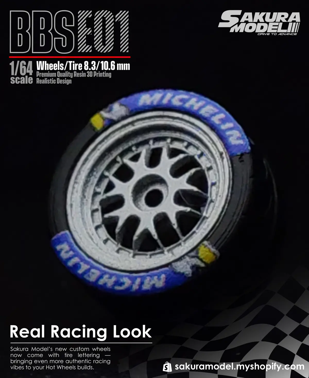 Custom Wheel 64 Scale Model Fr Bbs E01 1