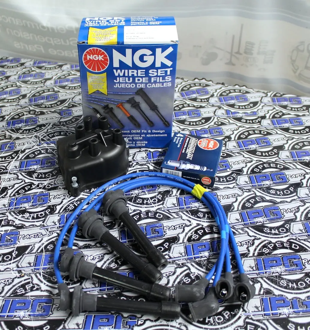 Distributor Cap, Spark Plugs And Wires - Ignition Tune Up Package For Honda - Acura B Series (B16a, B18a, B18b, B18c) Engines 1