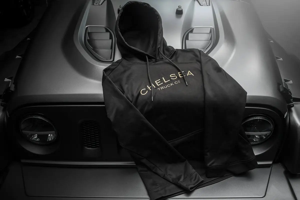 Mens' Black/Gold Embroidery Chelsea Truck Co Hoodie 1