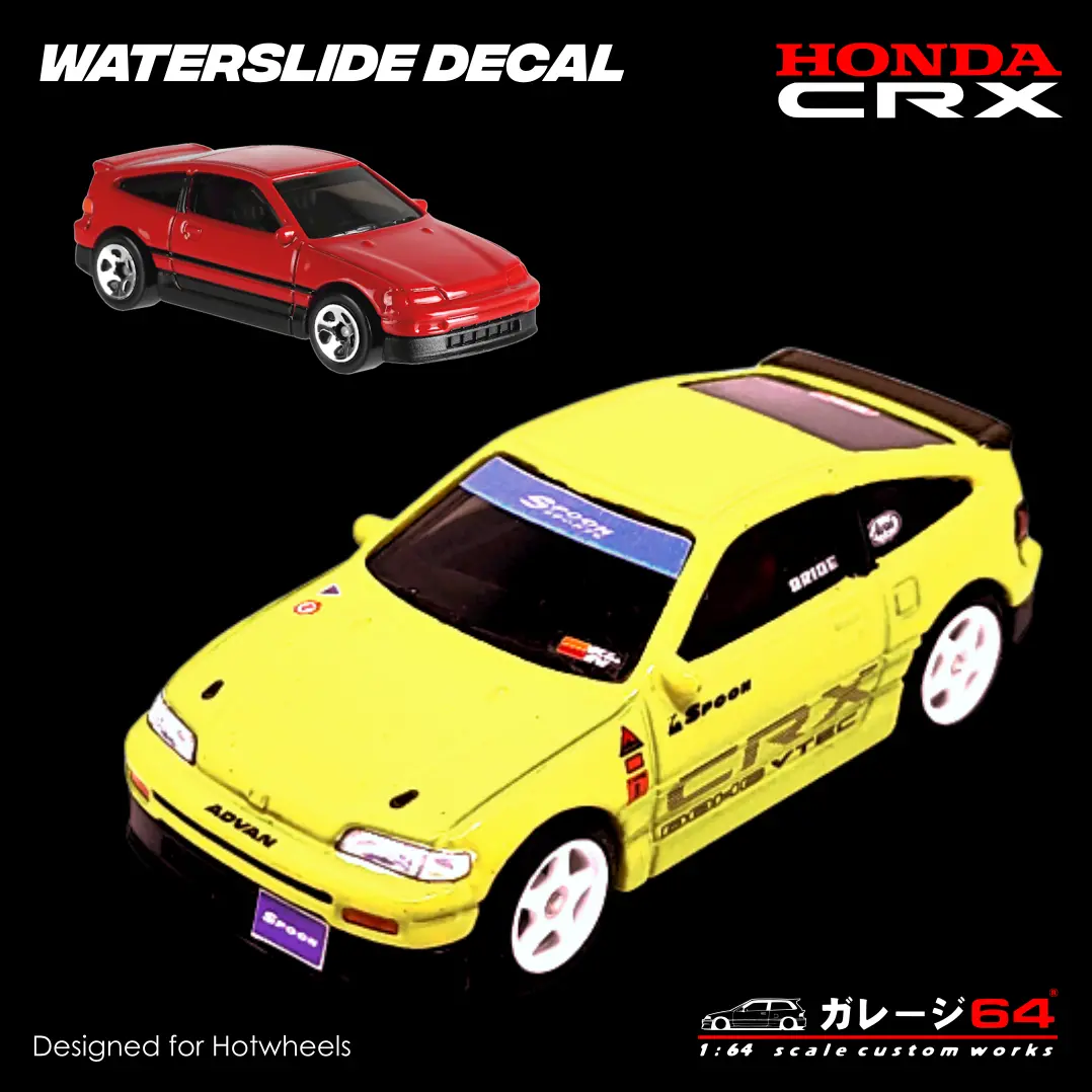 Decal Set Hot Wheels Honda Crx Spoon 1