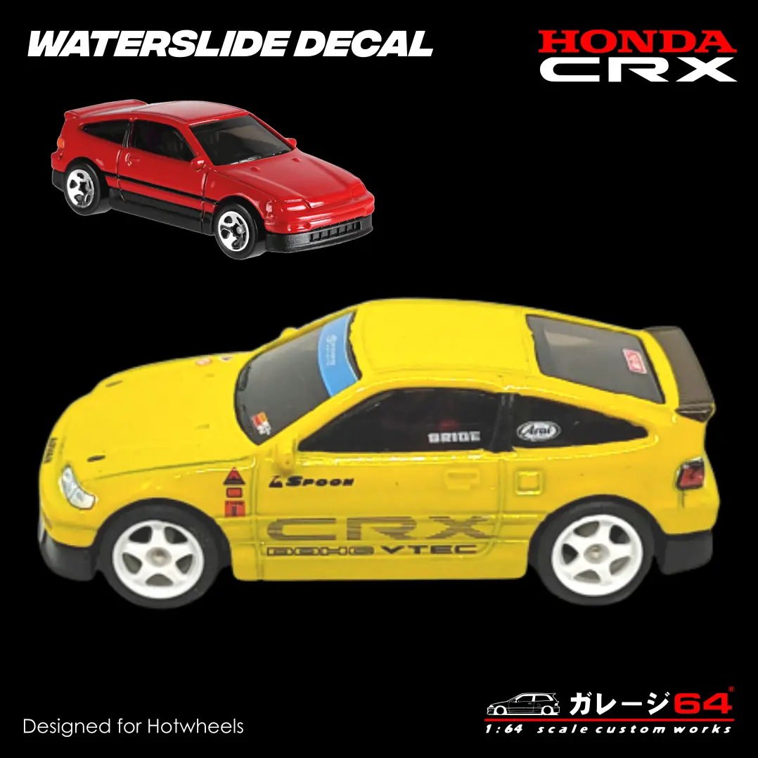 Decal Set Hot Wheels Honda Crx Spoon 2
