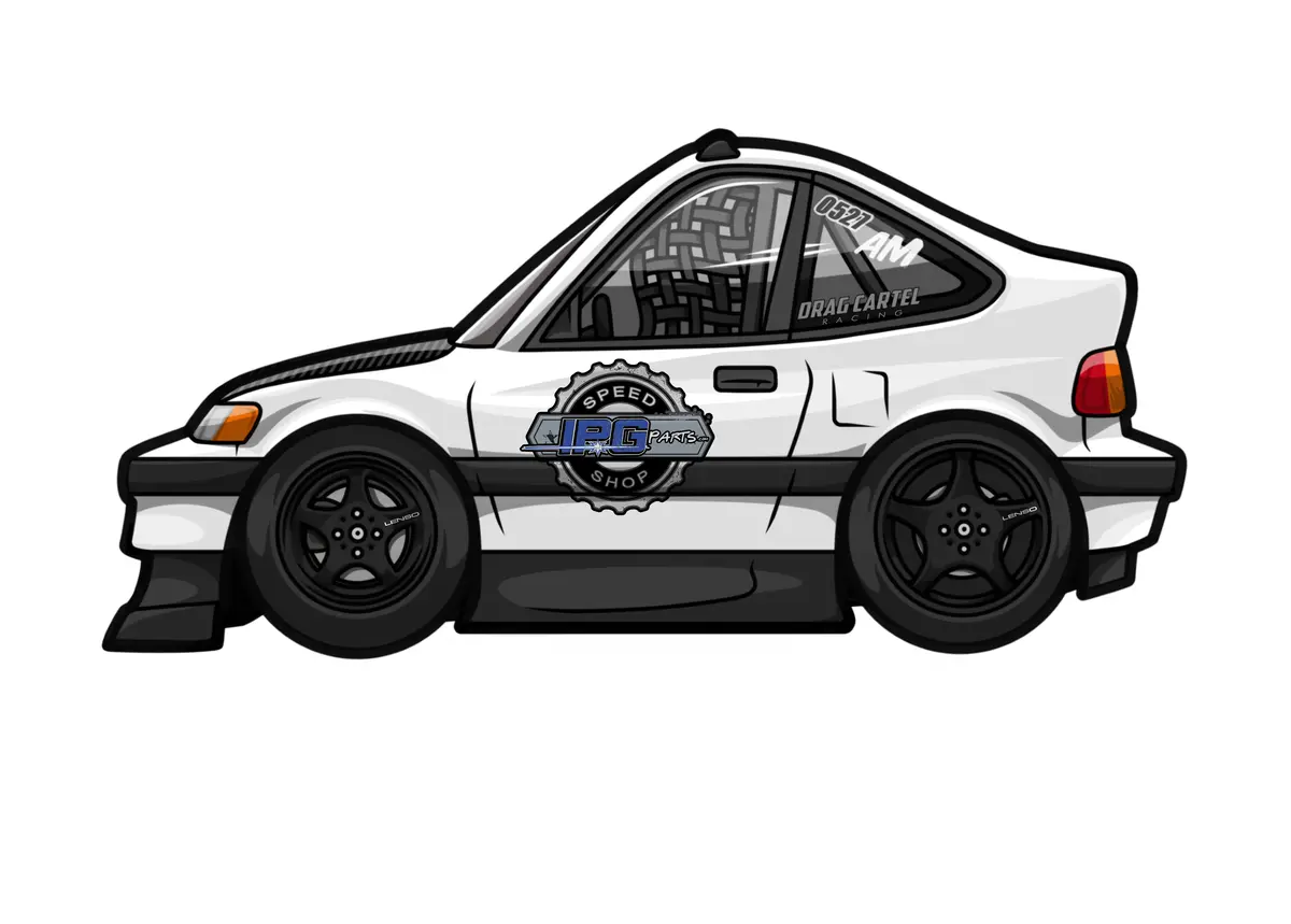 Ipgparts.Com Crx Toon Sticker, 4.8" X 2.5" 1