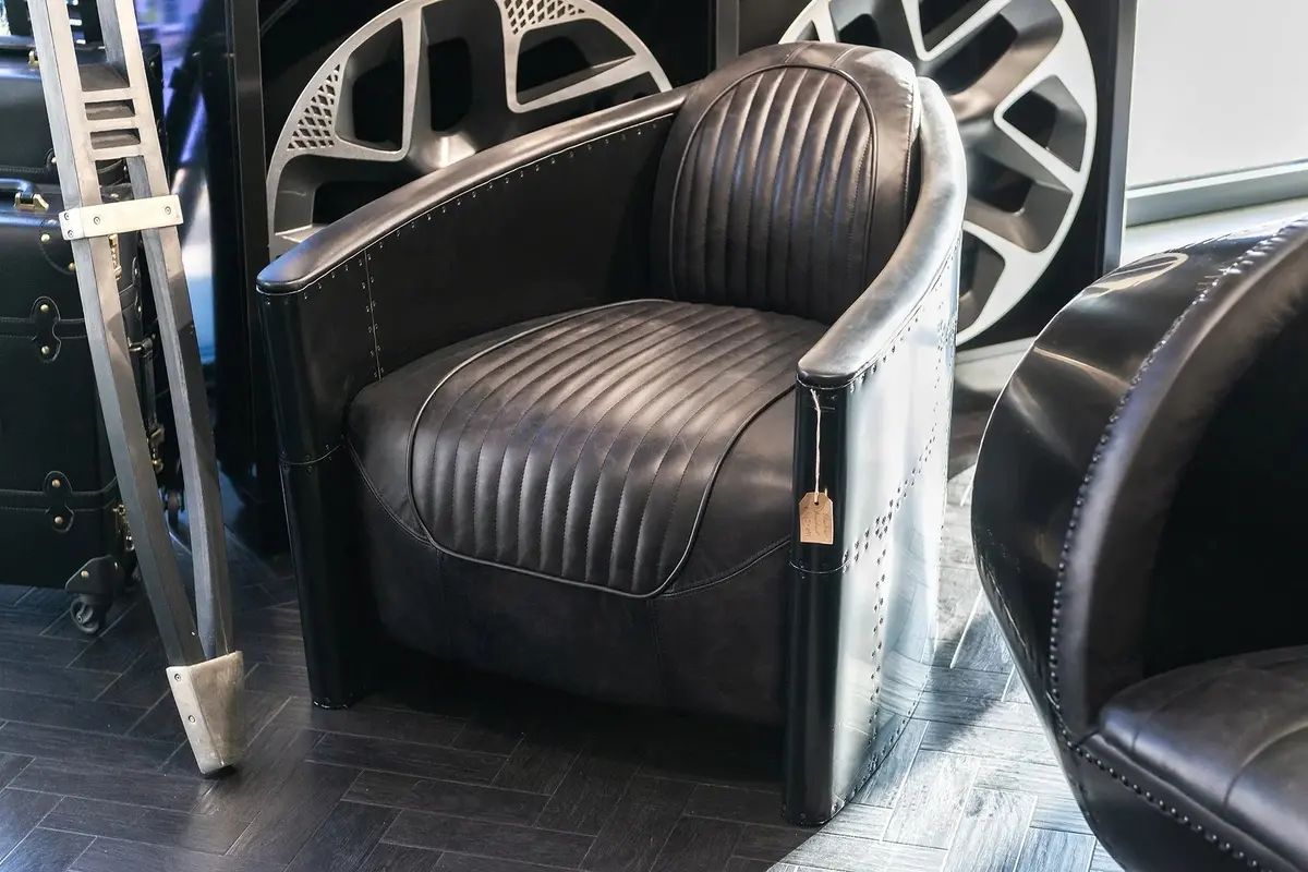 Vintage Automobile-Inspired Chair In Stealth Black 1