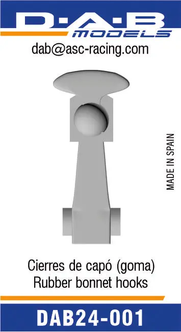 D.A.B Models Rubber Bonnet Hooks 3D 1:24 Scale 1