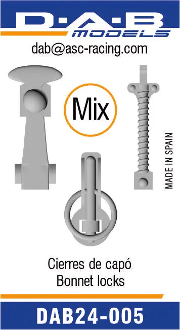 D.A.B Models Bonnet Locks Mix 3D 1:24 Scale 1