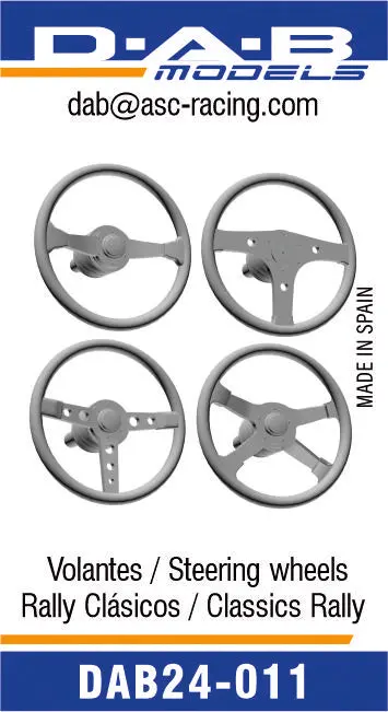 D.A.B Models Classics Rallies Steering Wheels 3D 1:24 Scale 1