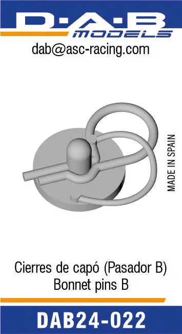 D.A.B Models Bonnet Pins (B) 3D 1:24 Scale 1