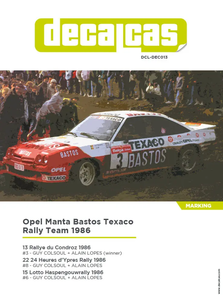Decalcas Opel Manta 400 Bastos Texaco Rally Team 1986 2
