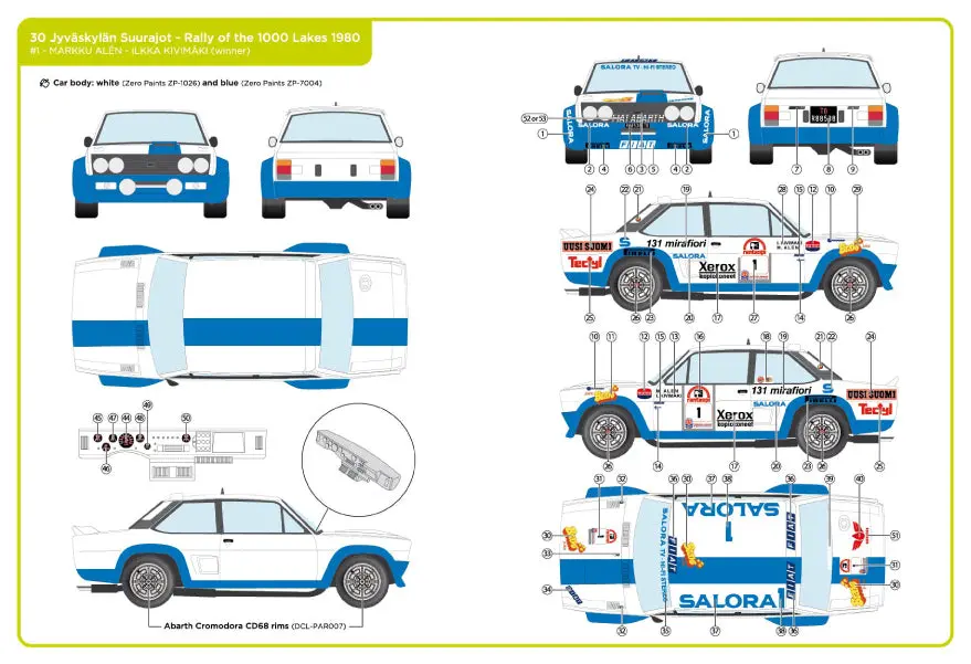 Decalcas Fiat 131 Abarth - Fiat Rally / Asa 1