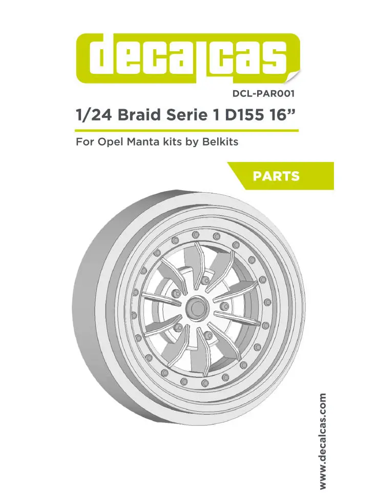 Decalcas Braid Serie 1 D155 16 Inches Rims For Opel Manta 1