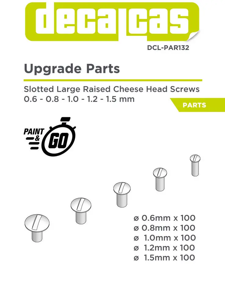 Decalcas Slotted Large Raised Chees Head Screws 1