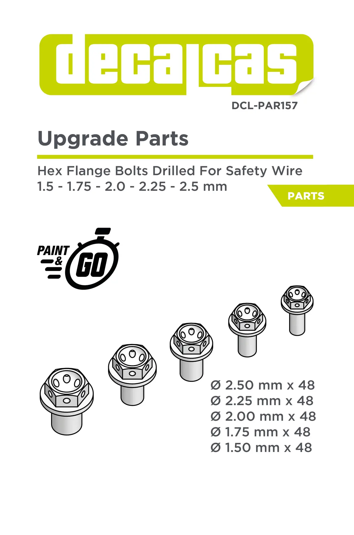 Decalcas Hex Flange Bolts Driller For Safety Wire 1