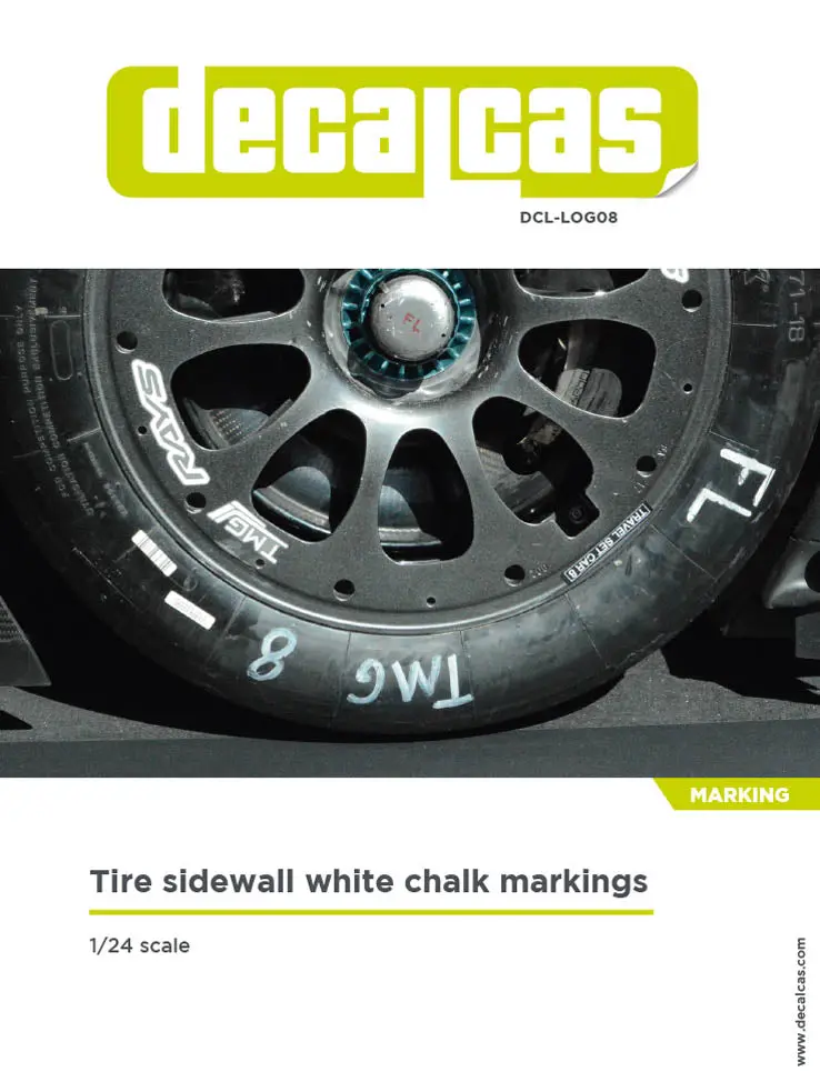 Decalcas Tire Sidewall White Chalk Markings 1:24 Scale 1