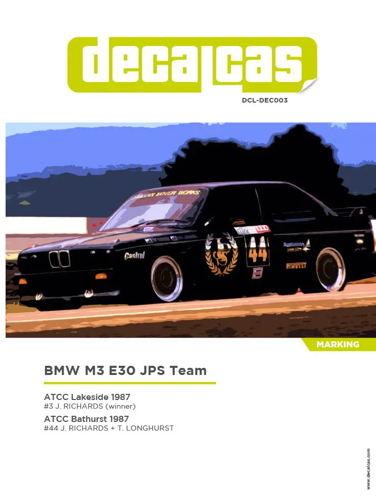 Decalcas Bmw M3 E30 Jps Team Marking / Livery In 1:24 Scale 1