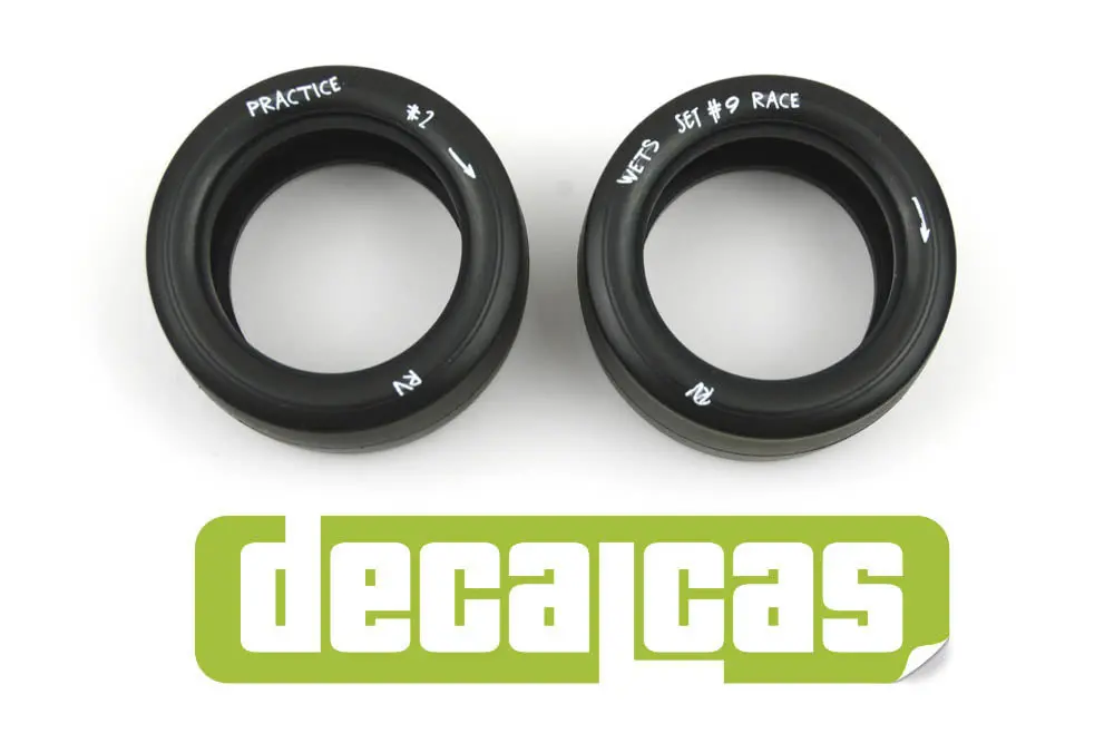 Decalcas Tire Sidewall White Chalk Markings 1:12 Scale 2