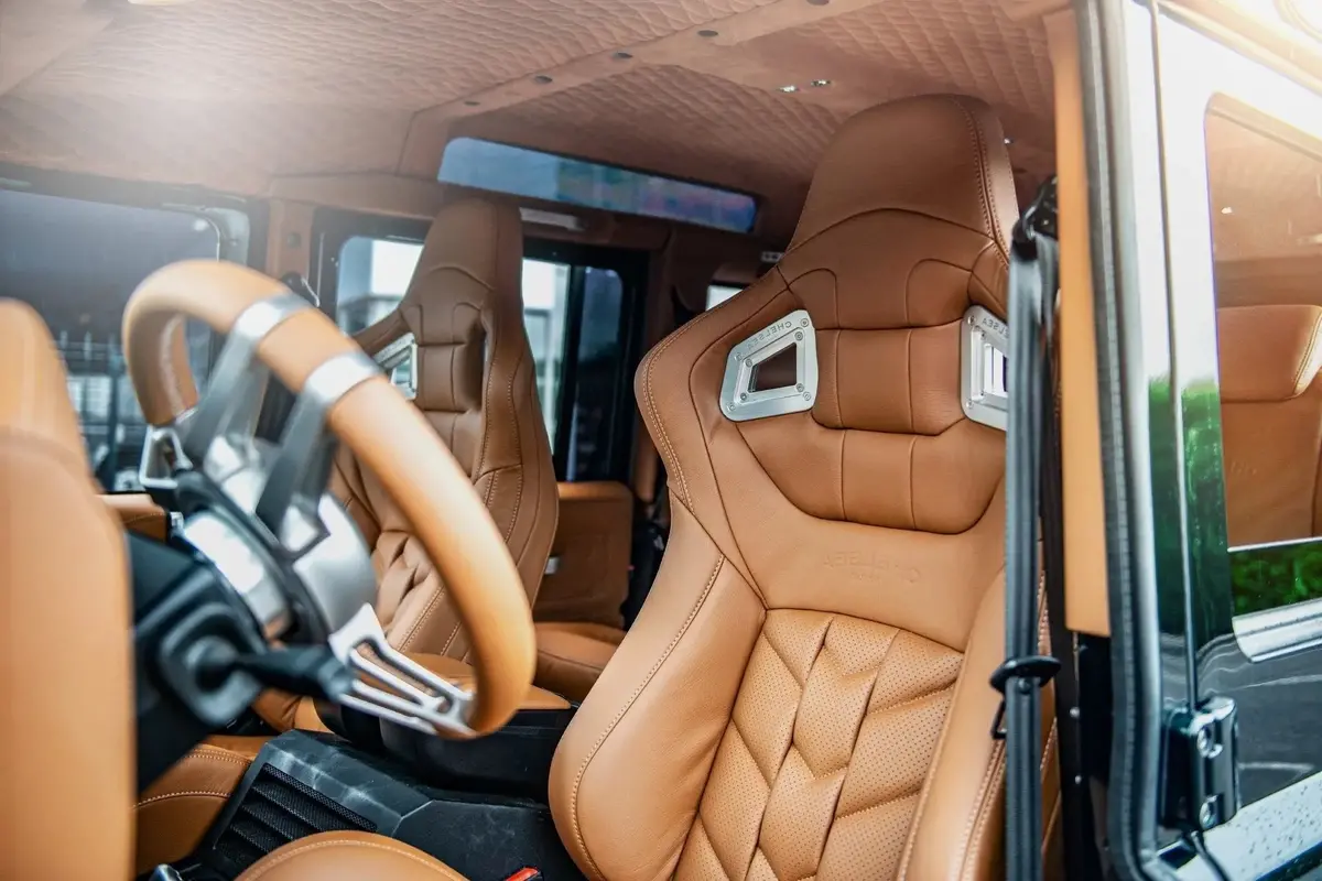 Land Rover Defender 110 (1991-2016) Herringbone Pattern Leather Interior 1