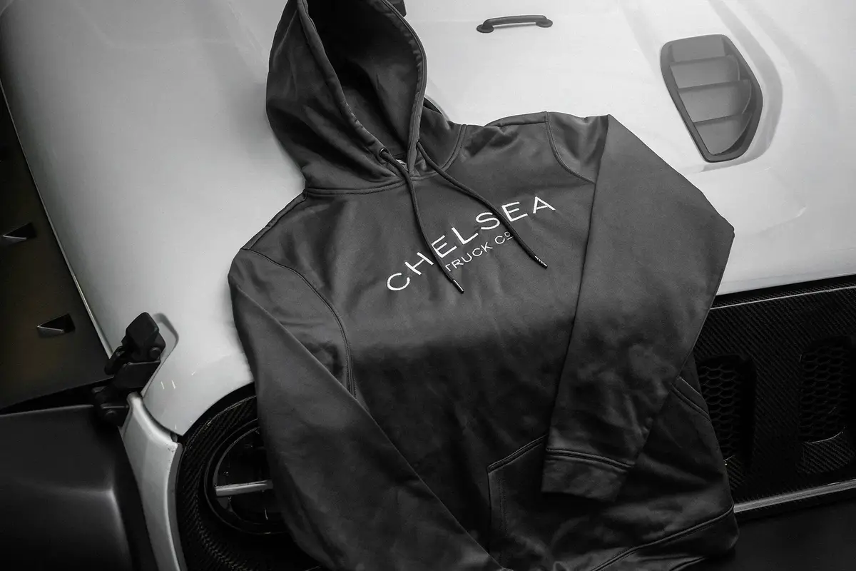 Women's Steel Grey With Silver Embroidery Chelsea Truck Co Hoodie 1