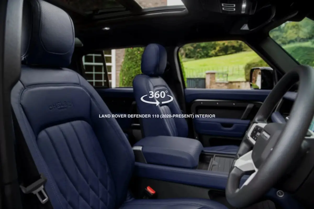 Land Rover Defender 110 Volcanic Blue Leather Interior 360° Tour 1