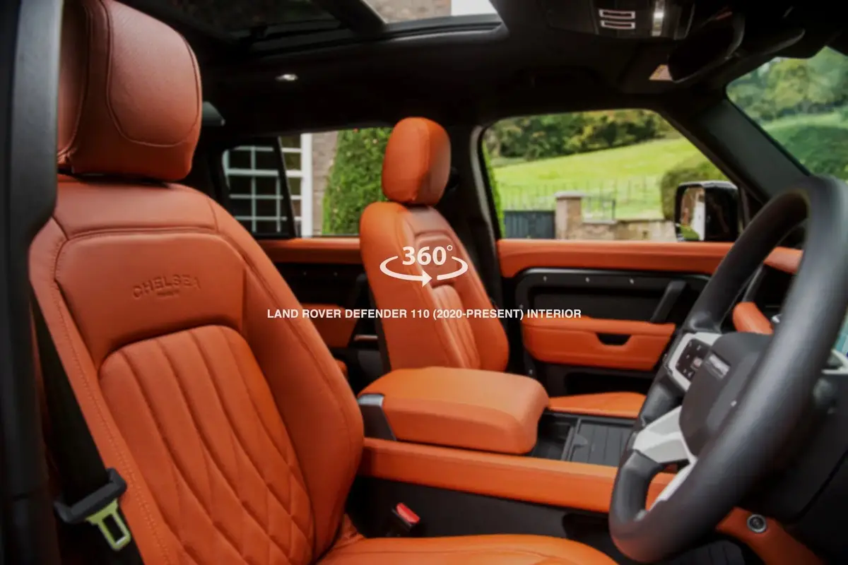 360° Tour Of Land Rover Defender 110 Volcanic Orange Leather Interior 1
