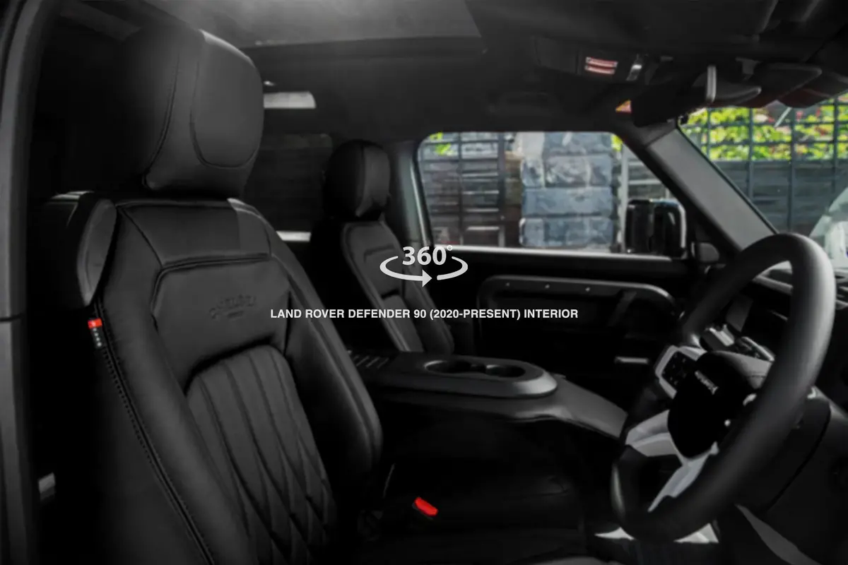 Land Rover Defender 90 Volcanic Black Leather Interior 360° Tour 1