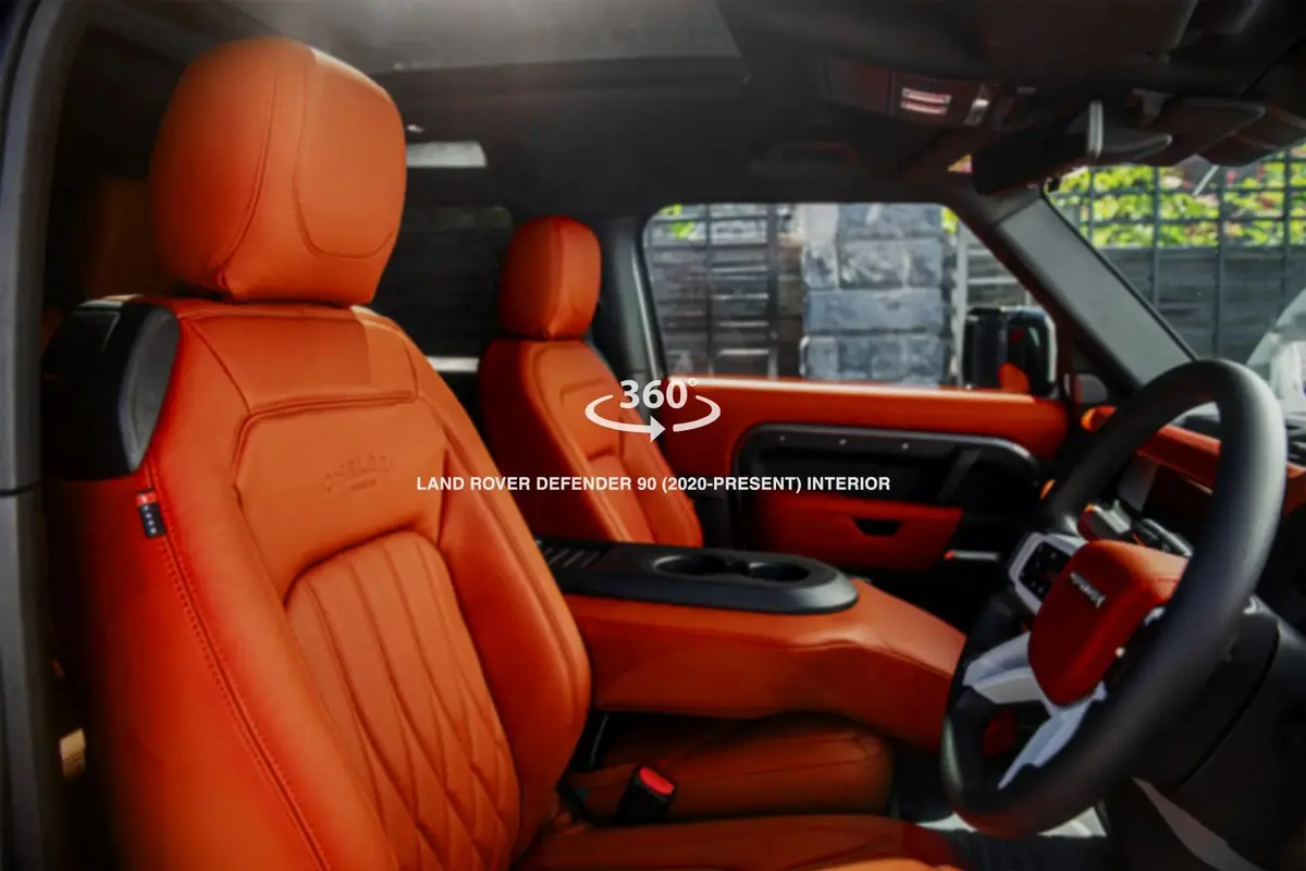 Land Rover Defender 90 Volcanic Orange Leather Interior | 360° Tour 1