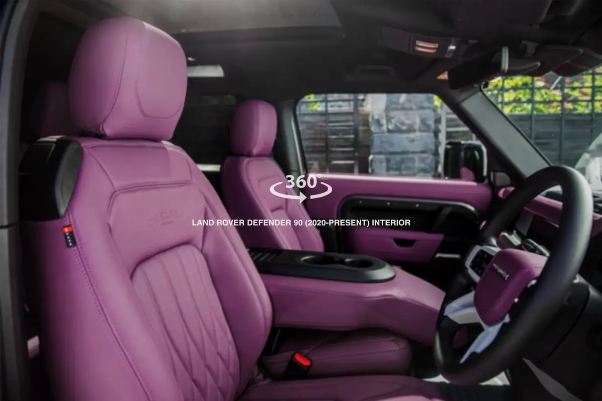 Land Rover Defender 90 Volcanic Pink Leather Interior 360° Tour 1