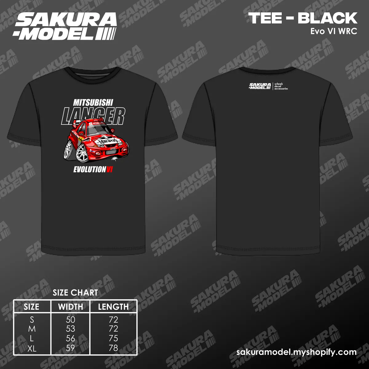 Tee Black - Evo Vi Wrc 1
