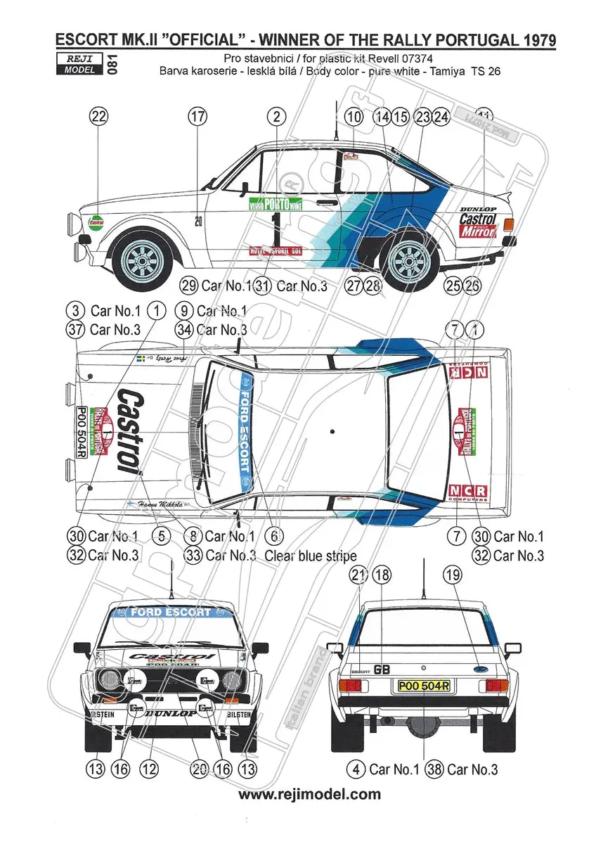 Reji Model Decals Ford Escort Rs 1800 Rally Portugal 1979 1