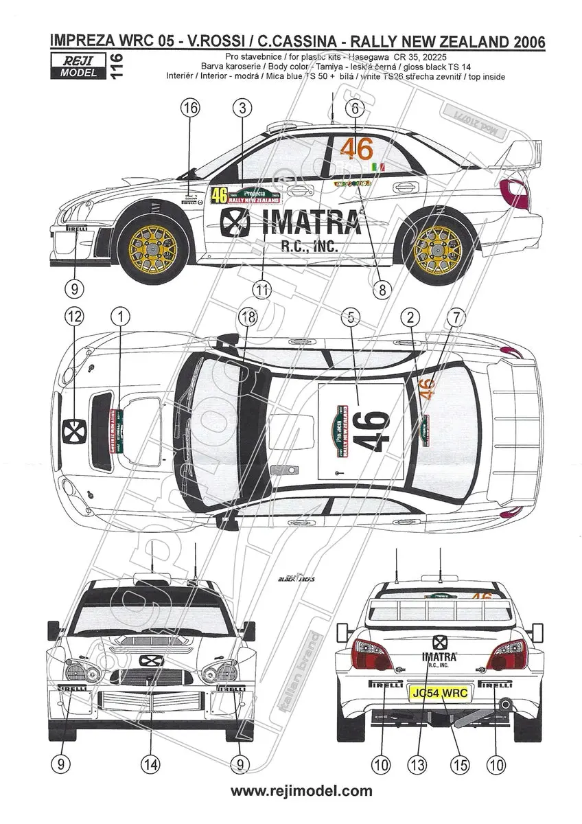 Reji Model Decals Subaru Impreza Wrc Imatra #46 The Doctor 1