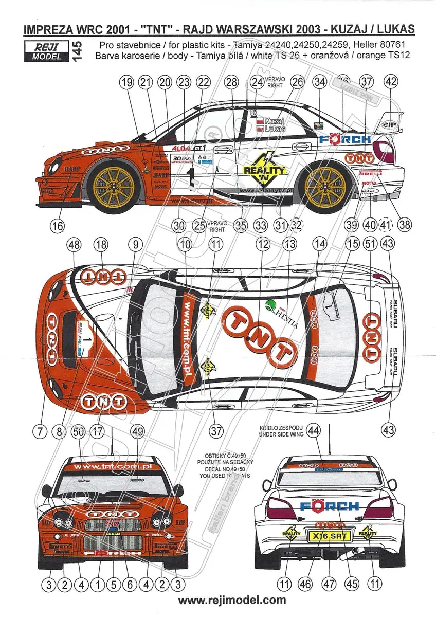 Reji Model Decals Subaru Impreza Wrc Tnt 1
