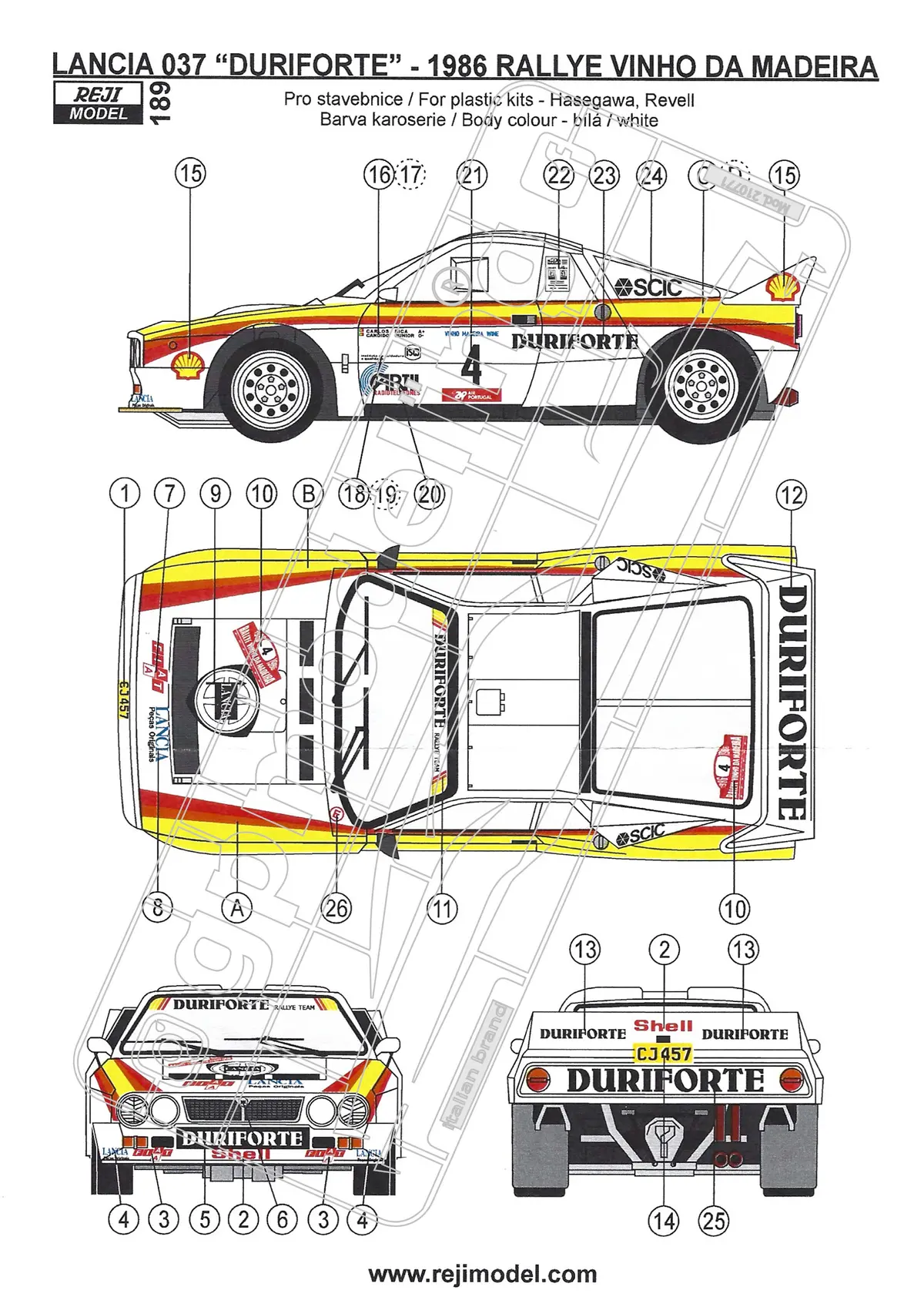 Reji Model Decals Lancia 037 Rally Duriforte Rallye Team #4 1