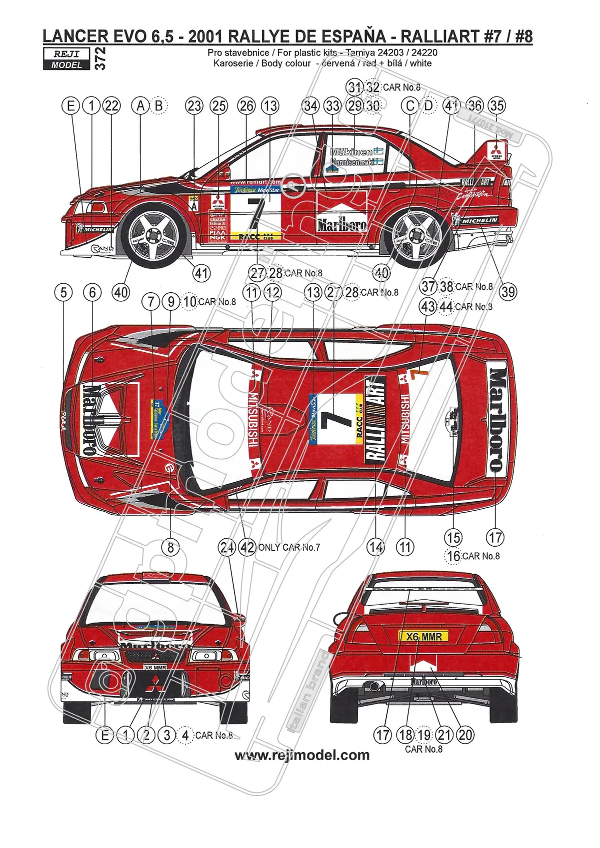 Reji Model Decals Mitsubishi Lancer Evo 6.5 Group A 1