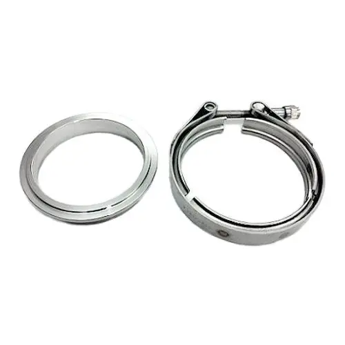 Stainless Downpipe Side Flange And Clamp Set 3" Gt V-Band (W/Protruded Lip At Id) 3.55" / 90Mm Od 1