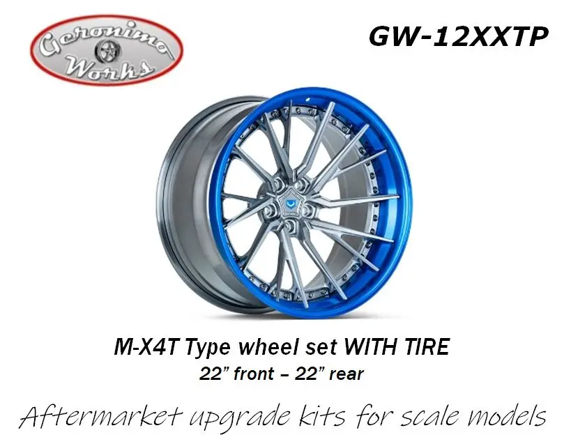 Geronimoworks M-X4t Type Wheel Set 22" - 22" With Pirelli Tire 1