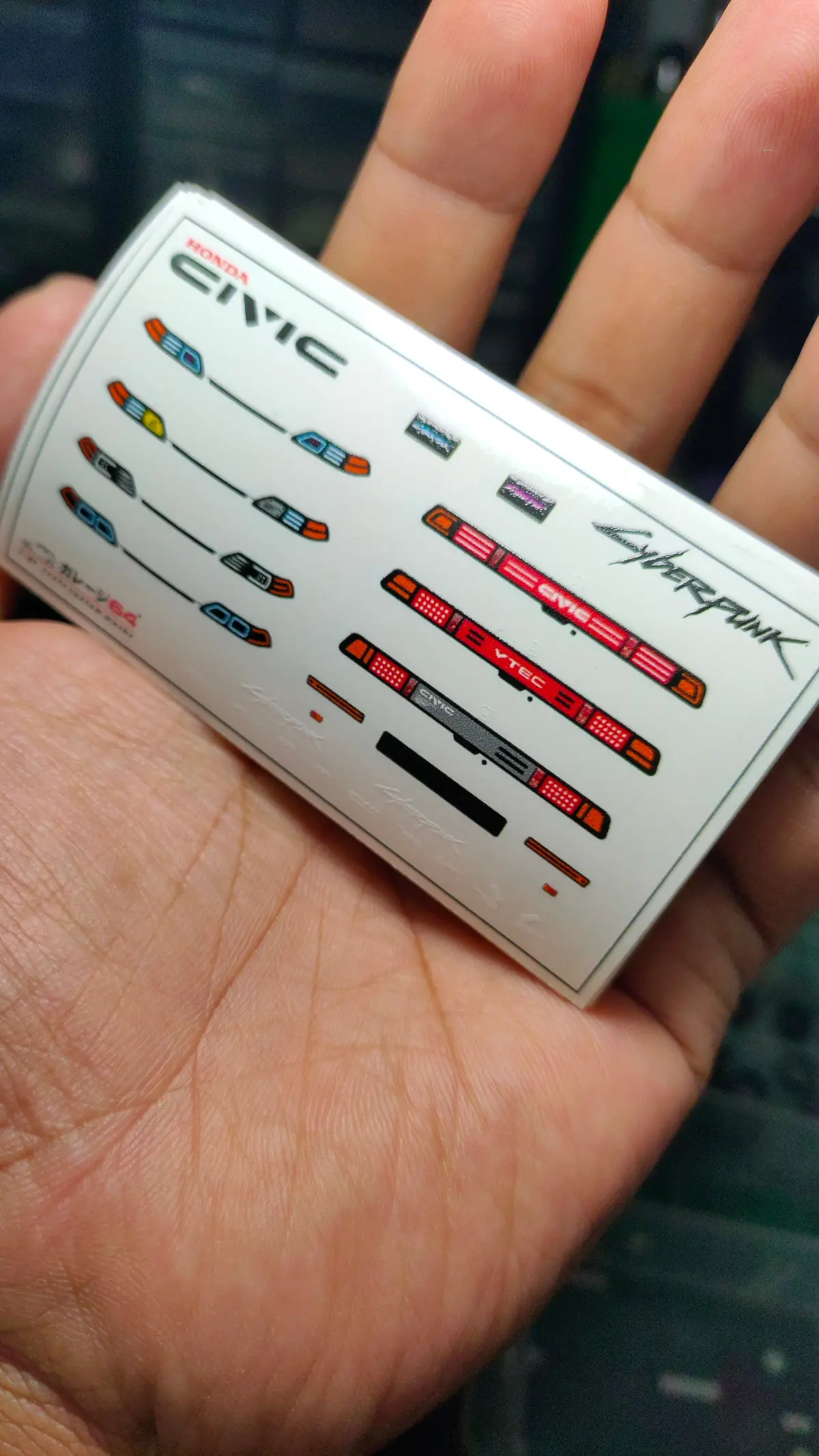 Decal Set Hot Wheels Civic Ef Cyberpunk Style 1