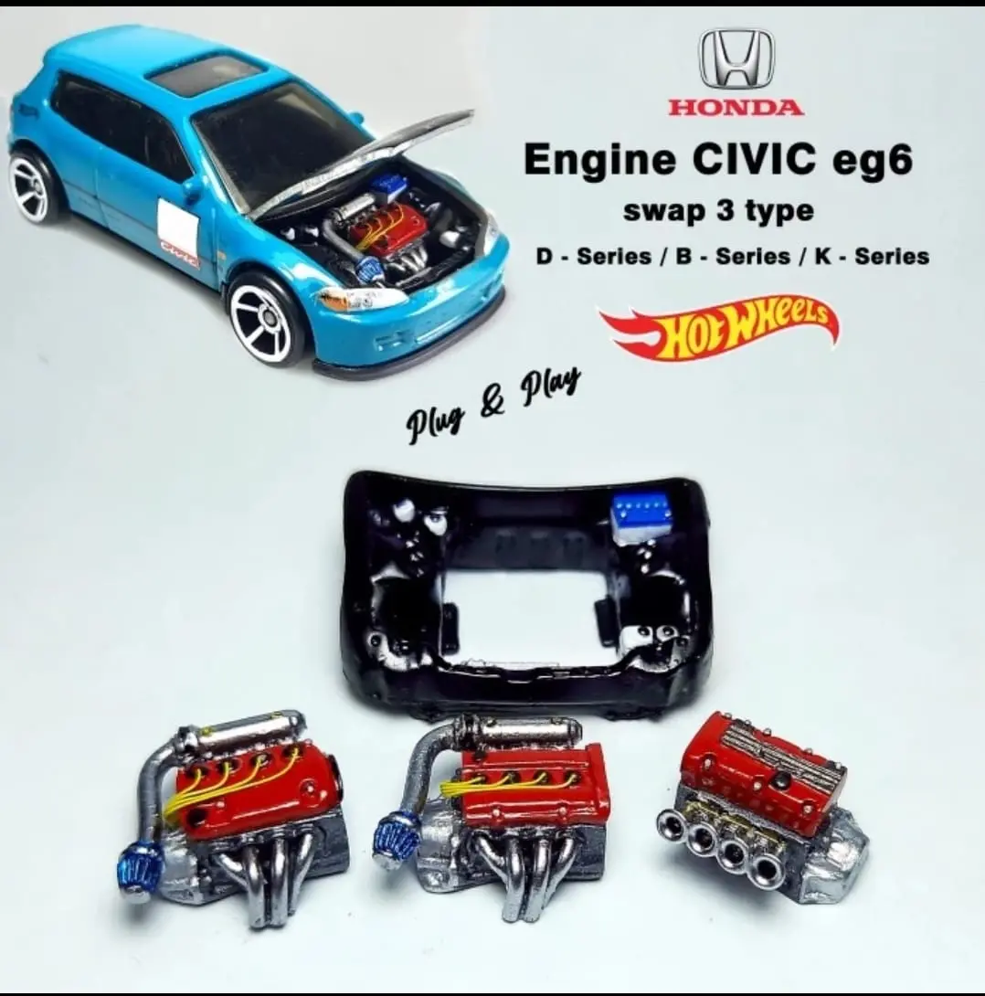 Engine Pnp Hotwheels Civic Eg6 (3 Engine Type) Bmj 1