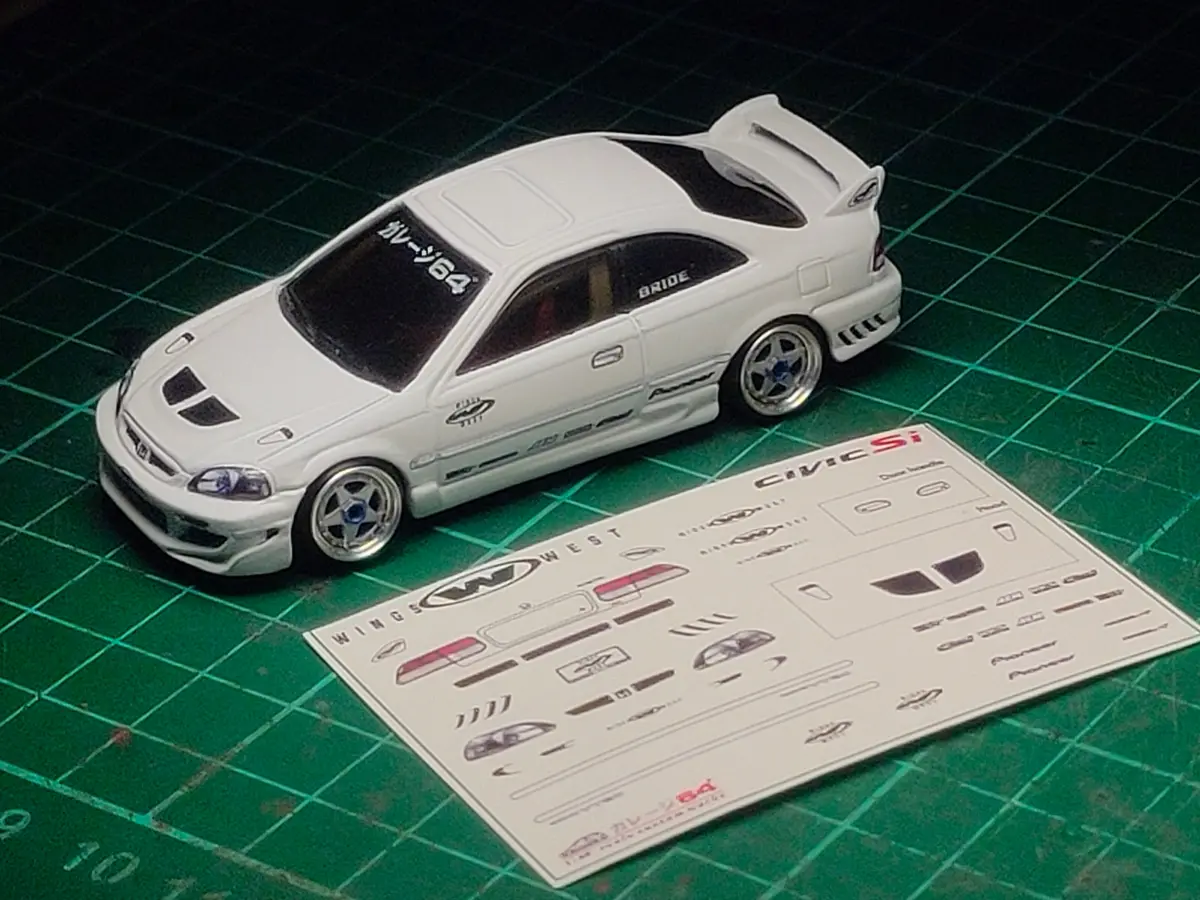 Decal Hot Wheels Civic Si Wings West 1