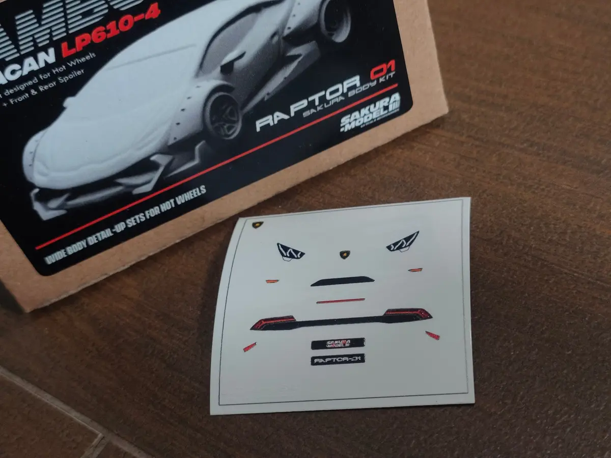Decal For Hot Wheels Lamborghini Huracan (Raptor-01) 1